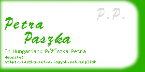 petra paszka business card